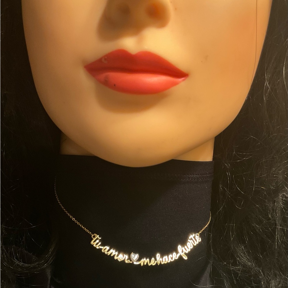 Gold Necklace with Elegant Script Design